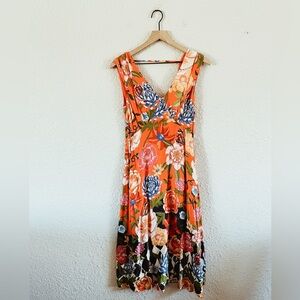 Anthropologie Maeve Low Back Printed Midi Dress